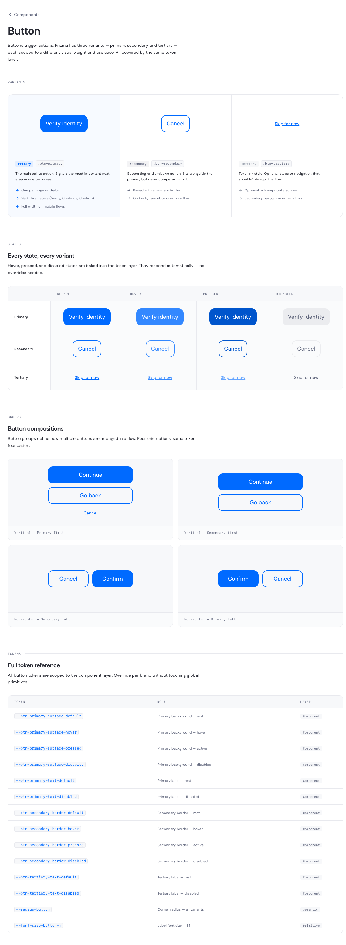 Button component reference