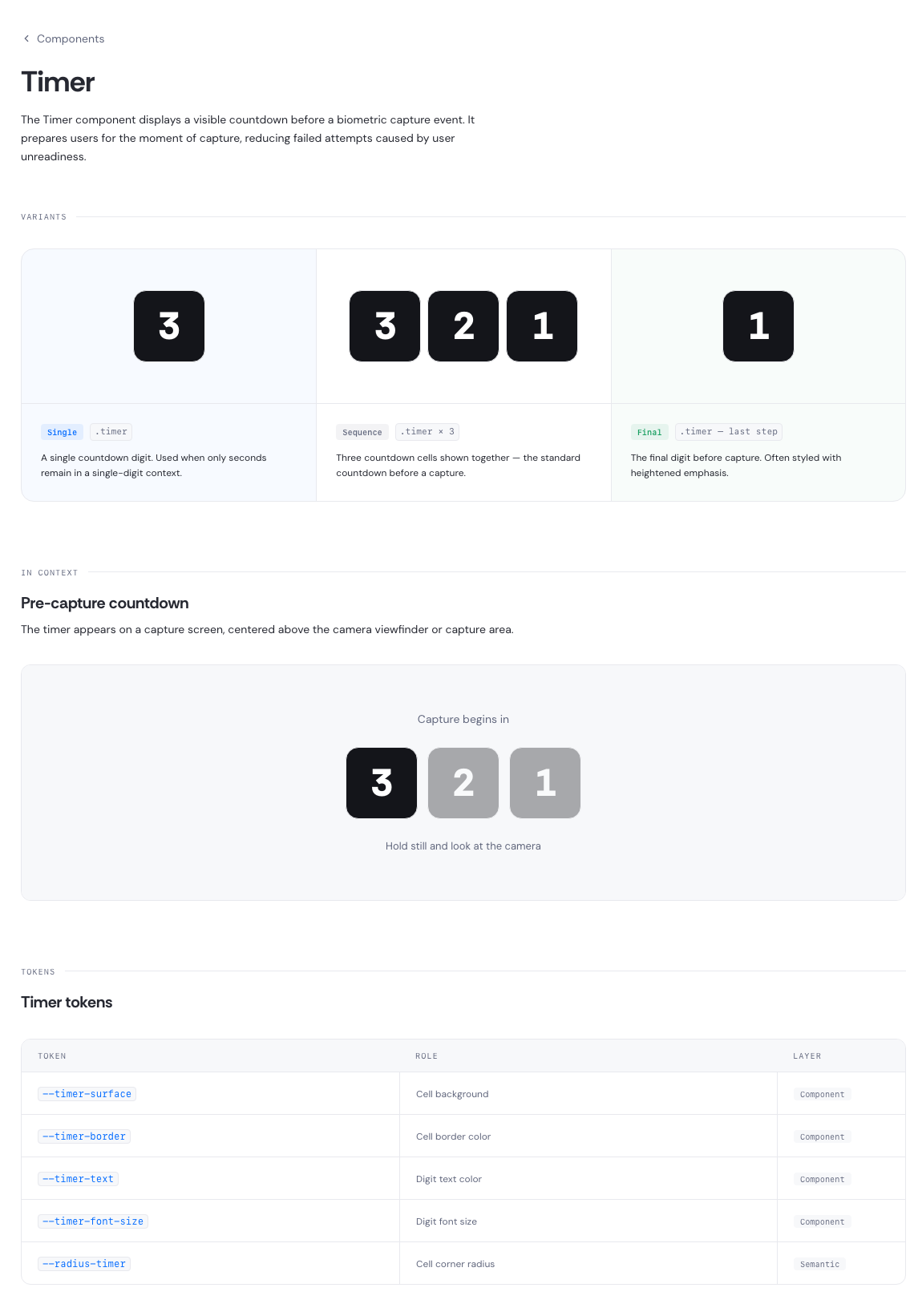 Timer component reference